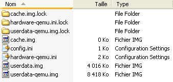 Android Device Manager - userdata-qemu.img et hardware-qemu.ini