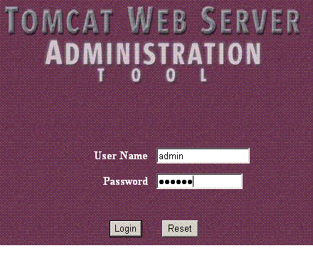 tomcat web server administration login