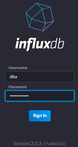 InfluxDB v2 - Sign In