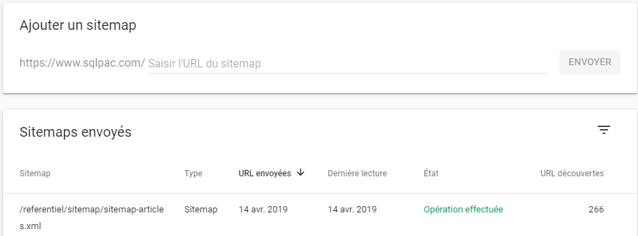 Google Search Console - Resoumission des sitemaps