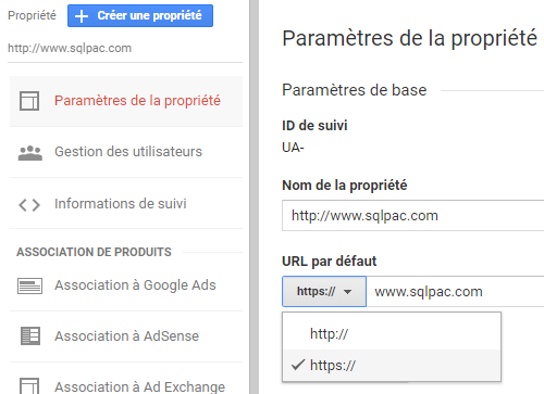 Google Analytics - https par défaut