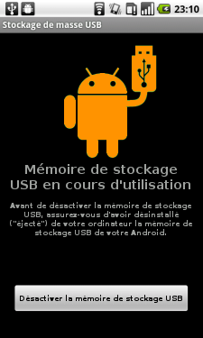 Desactiver la memoire de stockage USB