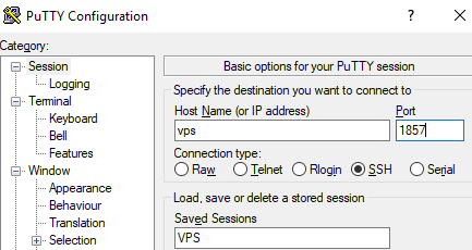 Putty new port