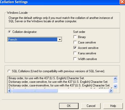 Rebuild master - Collation settings et sort order