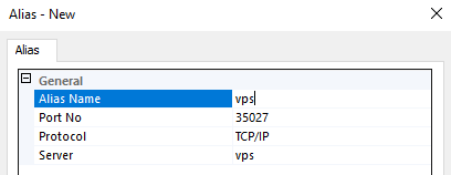 SQL Server Configuration Manager MMC - Propriétés Alias