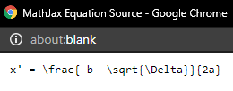 MathJax Chrome - MathML non supporté