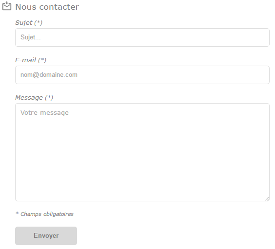 Formulaire de contact