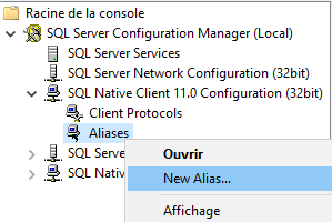 SQL Server Configuration Manager MMC - New Alias