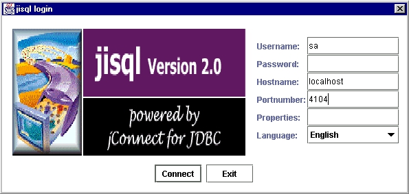 jisql 2.0 Mire de login